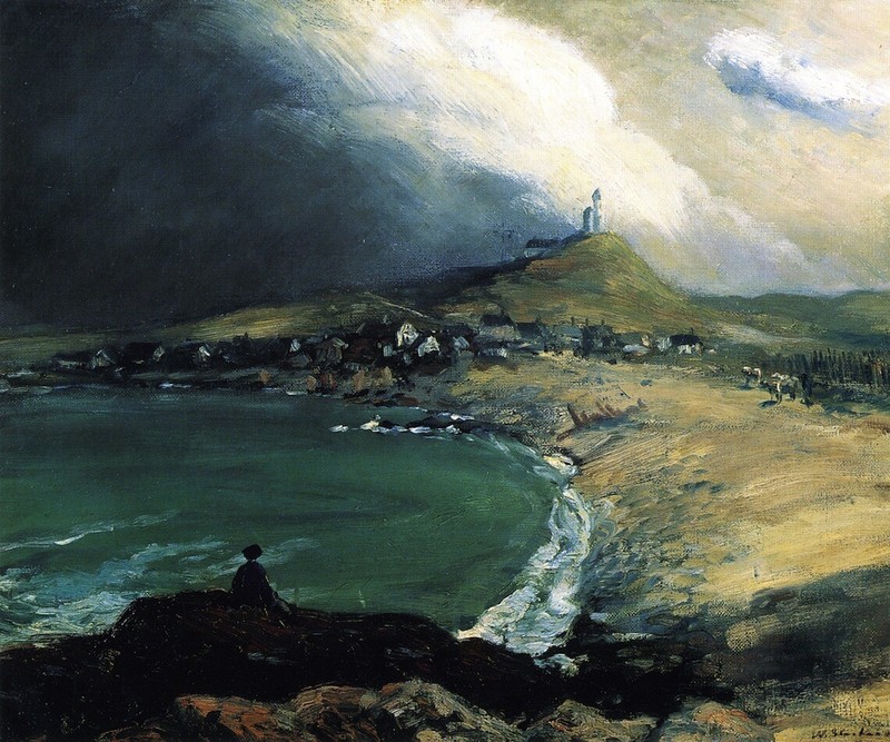 Oil painting landscape by seaside Cap-Noir-Saint-Pierre-William-James-Glackens