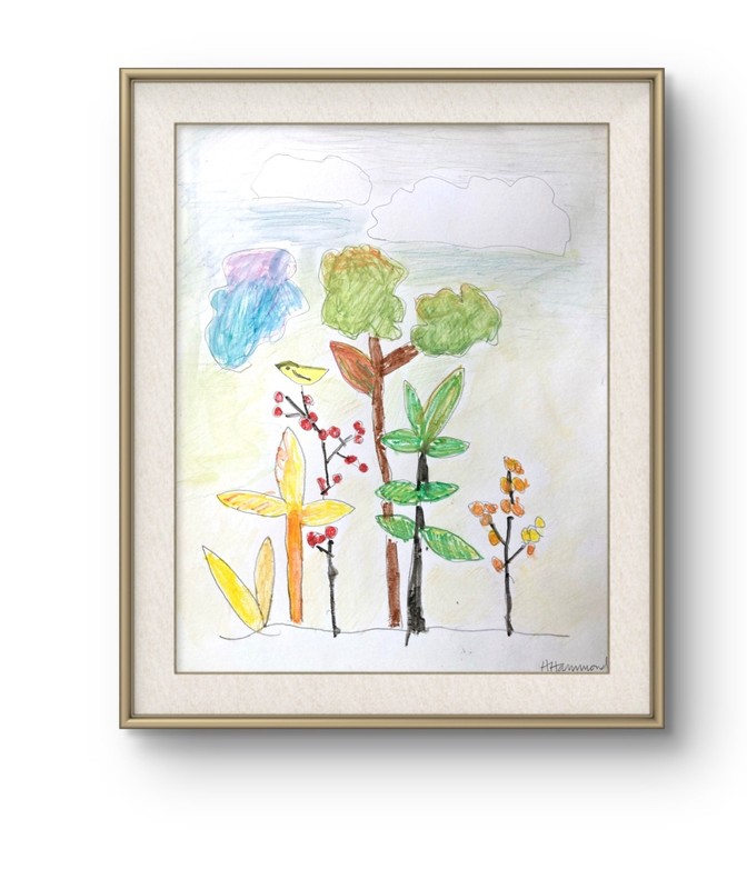Original Contemporary Mixed Media Wall Art Summer Floral Garden, Holly Hammond