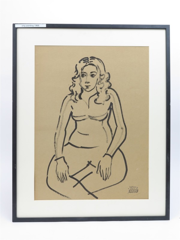 Original Artwork by Mid Century Outsider Artist William Robert Brun 24″ x 30″