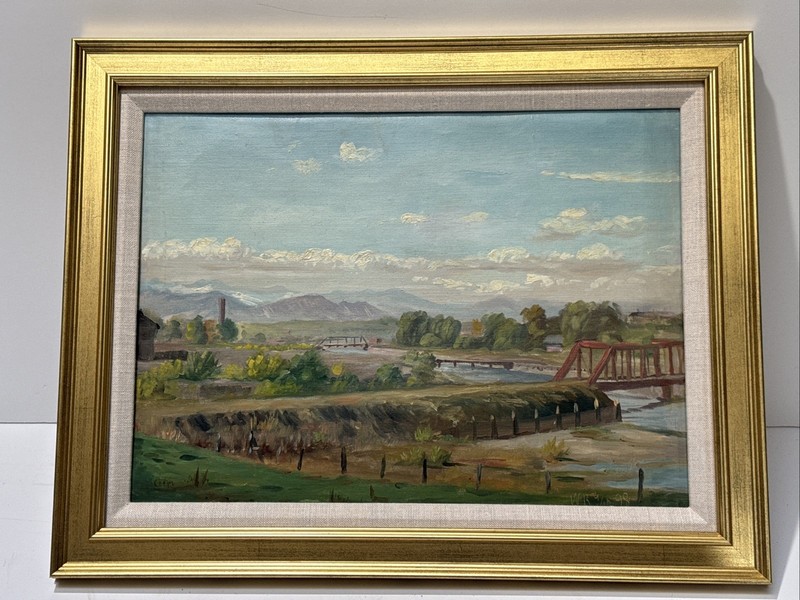 Antique Impressionist Painting Landscape William Kirkgaard Denver Colorado 1898 gallery