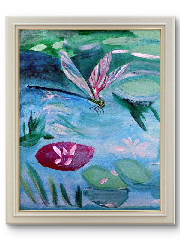 Dragonfly Contemporary Original Signed Wall Art Acrylic 11×14 BACH
