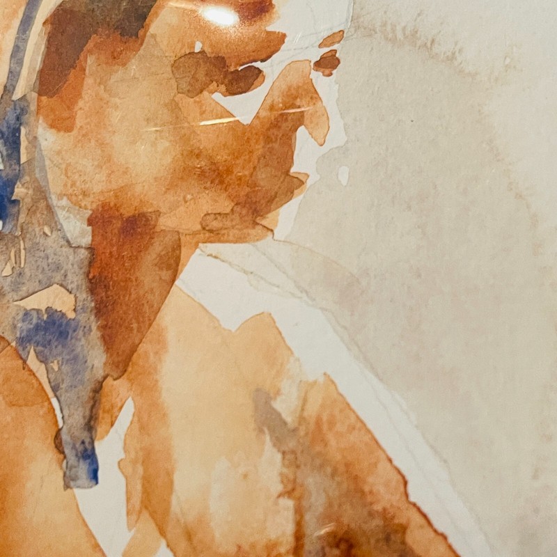 Original Robert A Beck (Bob Beck) Bucks County PA Nude With Scarf Watercolor gallery
