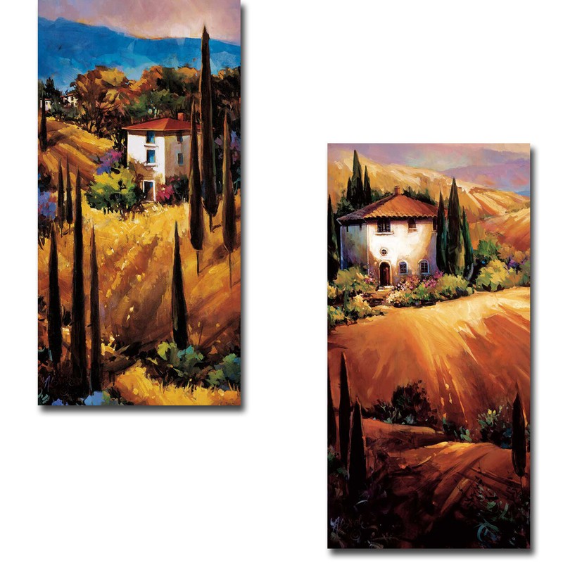 Hills of Tuscany & Golden Tuscany by O’Toole 2-pc Gallery Wrapped Canvas Art Set
