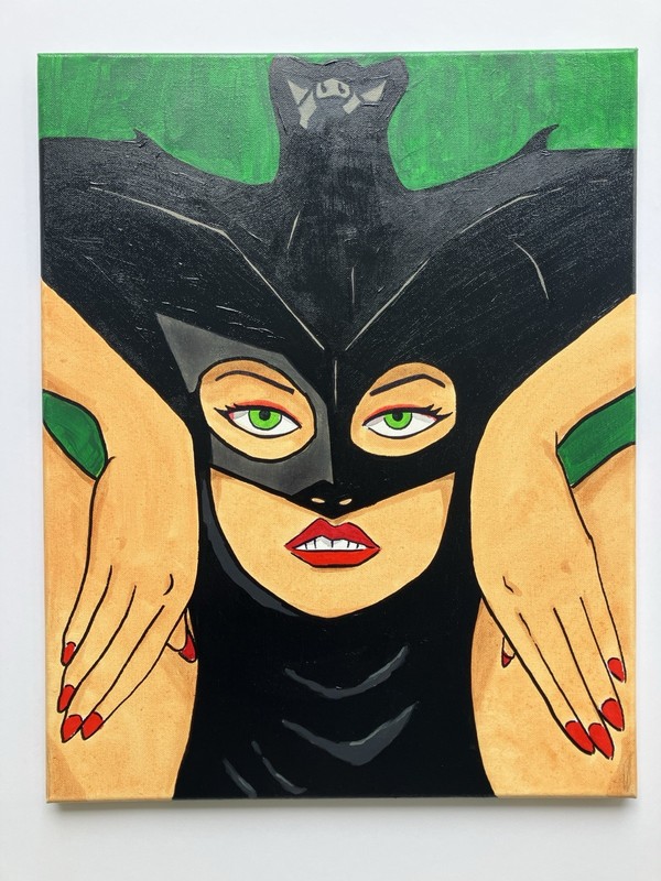 Original DREAD PIRATE FOXY The Batwoman art deco WEIRD TALES Creepy Macabre Art