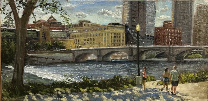 Sunday Afternoon In Grand Rapids Original Oil Painting