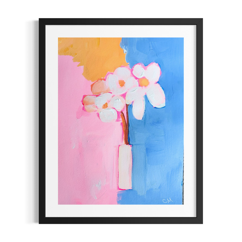 Original Abstract Flower 9×12 Painting Acrylic Multicolor Wall Art Living Room