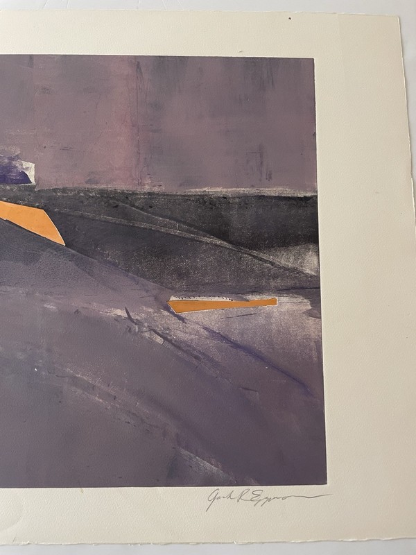 Jack Eggman Original Abstract Copper Monoprint, 30” x 22” inches Arizona Artist gallery