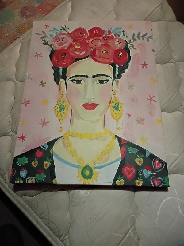 Homage to Frida Painting by Farida Zaman 18×24 Canvas Wall Art