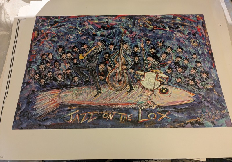 ROBERT SHIELDS “Jazz on the Lox” print 28" x 34" Jewish 1996