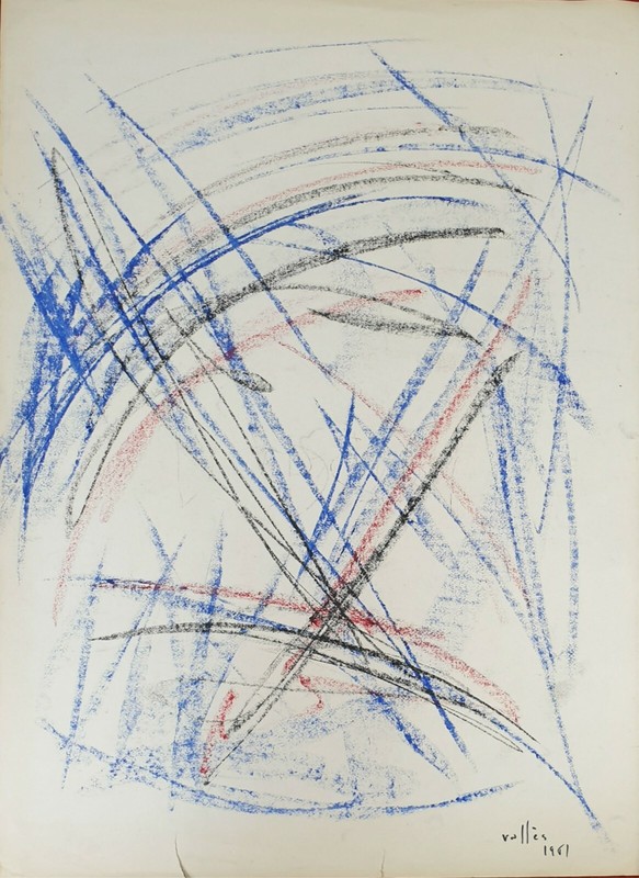 ABSTRACT. MIXED TECHNIQUE ON PAPER. EVARISTO VALLES ROVIRA. 1961