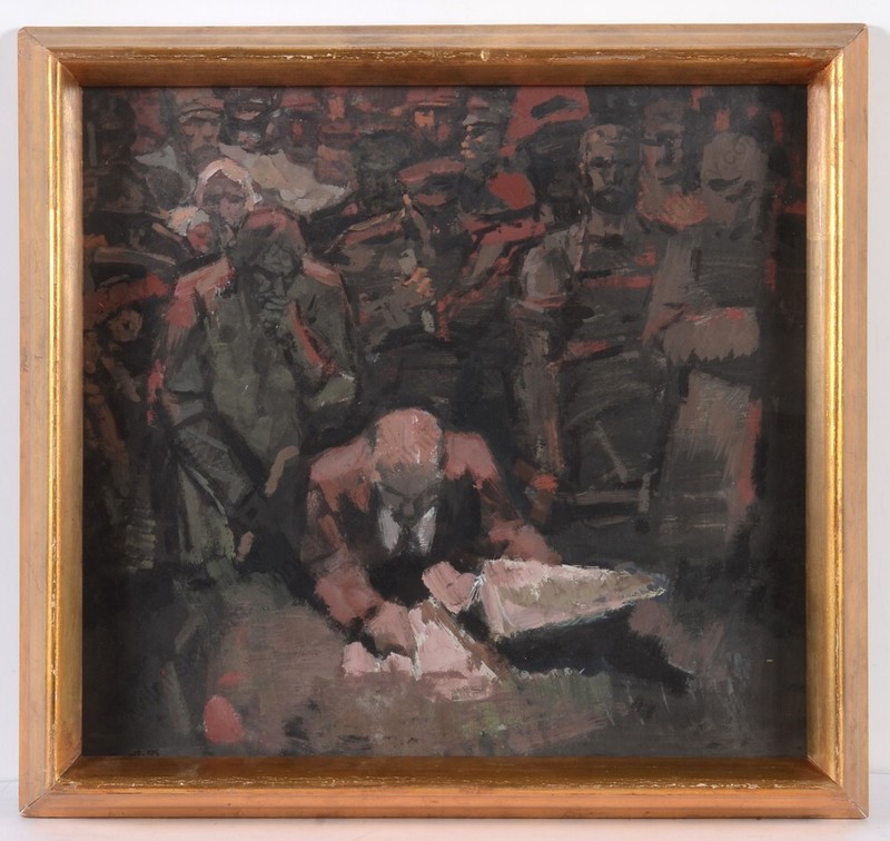 Anatoli Dovzhenko (1932-1991) «Lenin», Tempera, 1960’s (1)