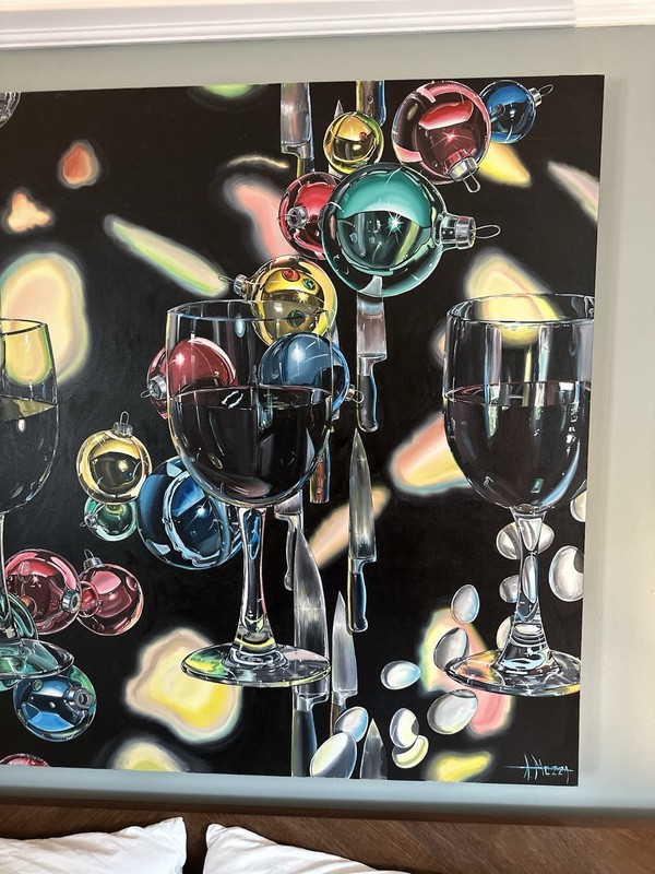 Original Surrealism Acrylic On Canvas Painting Entitled “The Glasses…Half Full” gallery