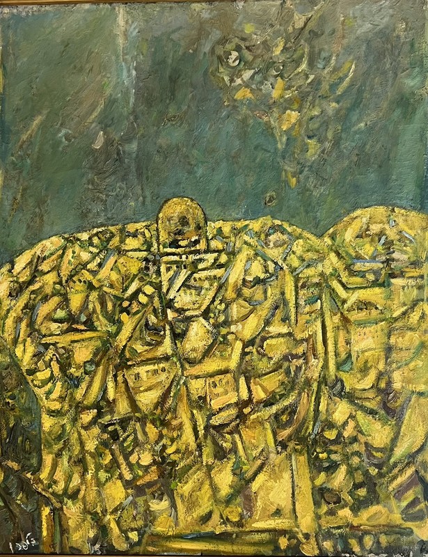 Elhanan Halpern, Oil On Canvas 1965, Vintage! “Jerusalem” 29×36.5 In