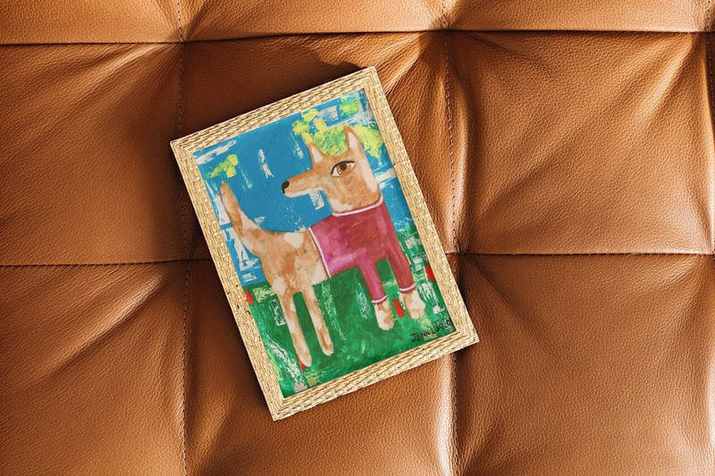 Art PRINT, 11x14, Folk Art, Dog Art, Folk Art, Naive Art gallery