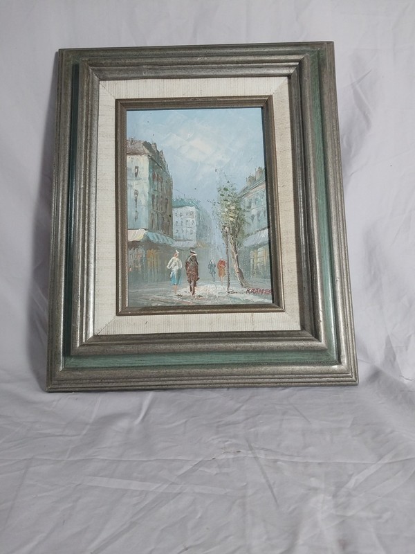 vintage paris street scene paintings 8×11