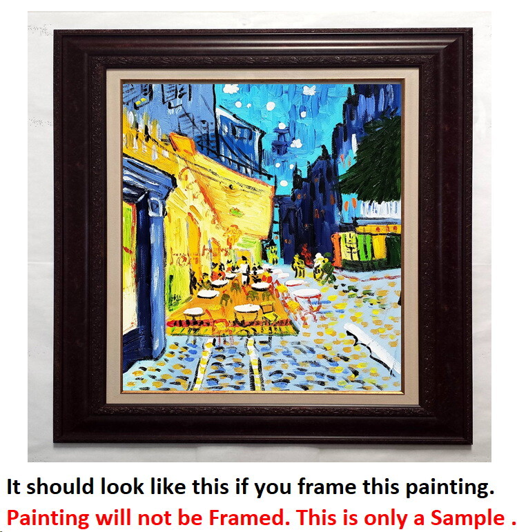 8x10-Stretched - Café by Van Gogh- Oil Painting on Canvas--(Not Framed) gallery