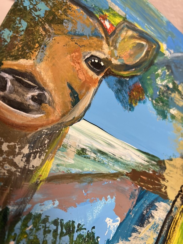 DEER Original Modern Abstract Acrylic on Canvas - Deer- Paint nature gallery