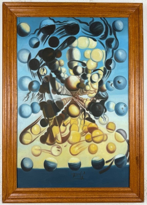 Salvador Dalí (Handmade) Oil On Canvas Painting signed and stamped