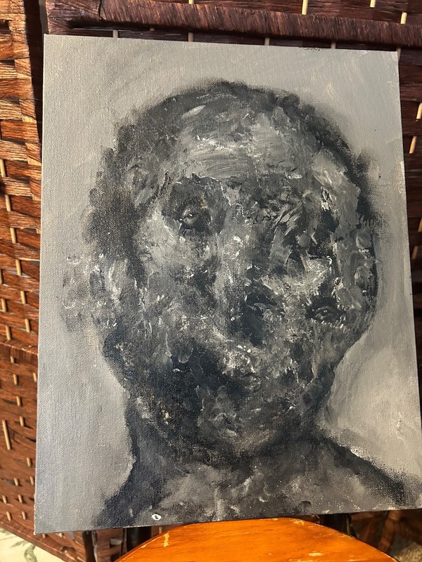 11 x 14 Original Acrylic Painting Horror Portrait Abstract Expressionist