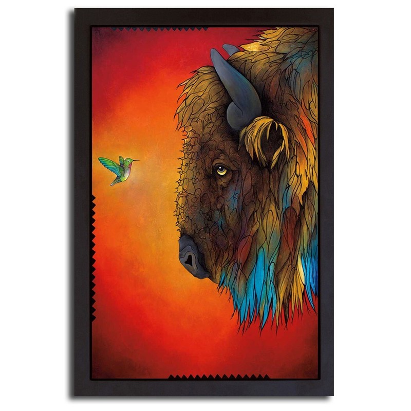 Black Floater-Framed Listen Up by Jones Gallery Wrap Canvas Art (20 in x 14 in)