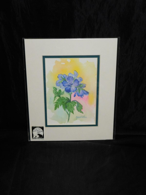 Cindy Pendleton Alaska Wild Geranium Flower Original Watercolor Painting Flower