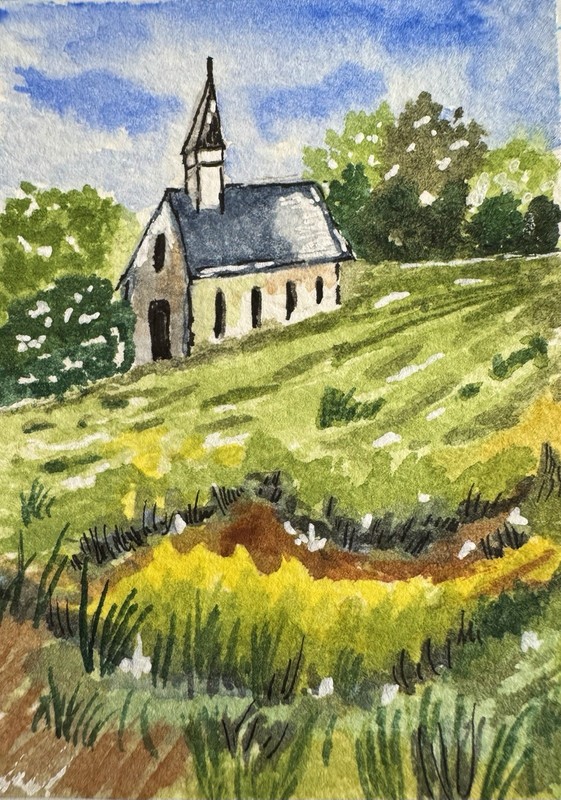 Aceo Watercolor Painting Original One Of A Kind Painting Of A Church