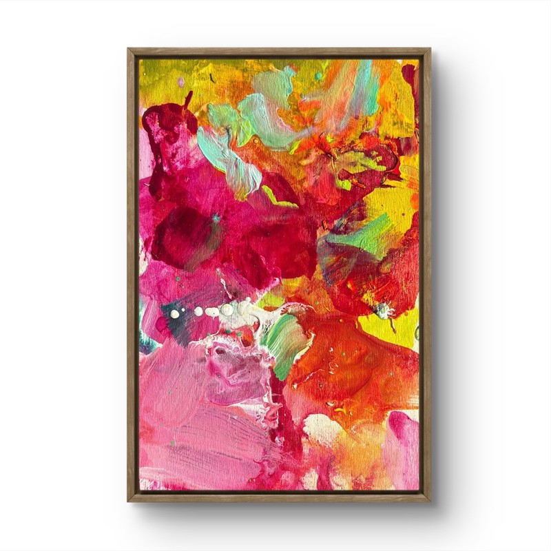 PORTIA Original Abstract Orange Palette Magenta 10x15cm Painting Tasmania