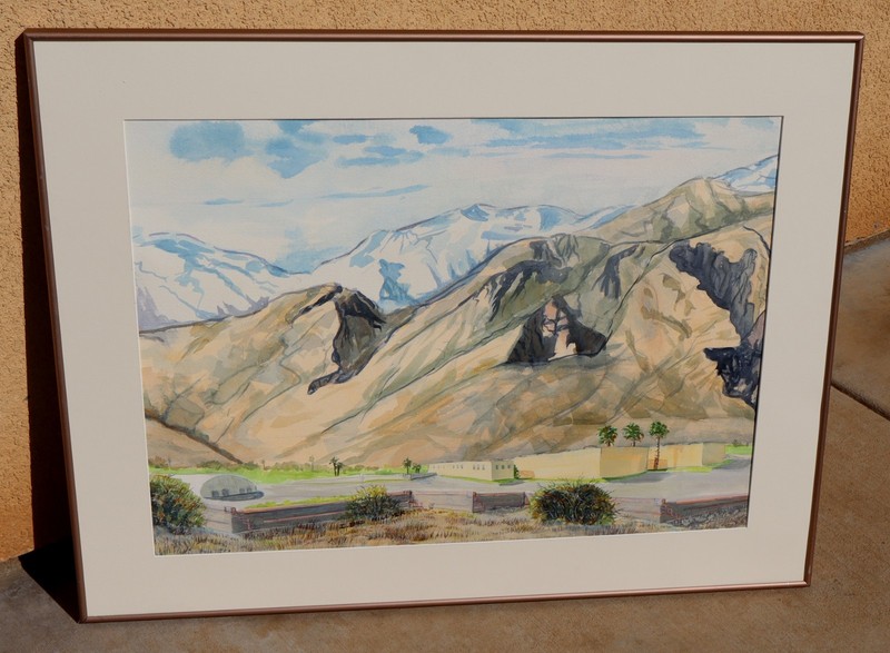 Ira Bartholomy «Bud» Hillyer Palm Springs Mountains 2001 Original Watercolor