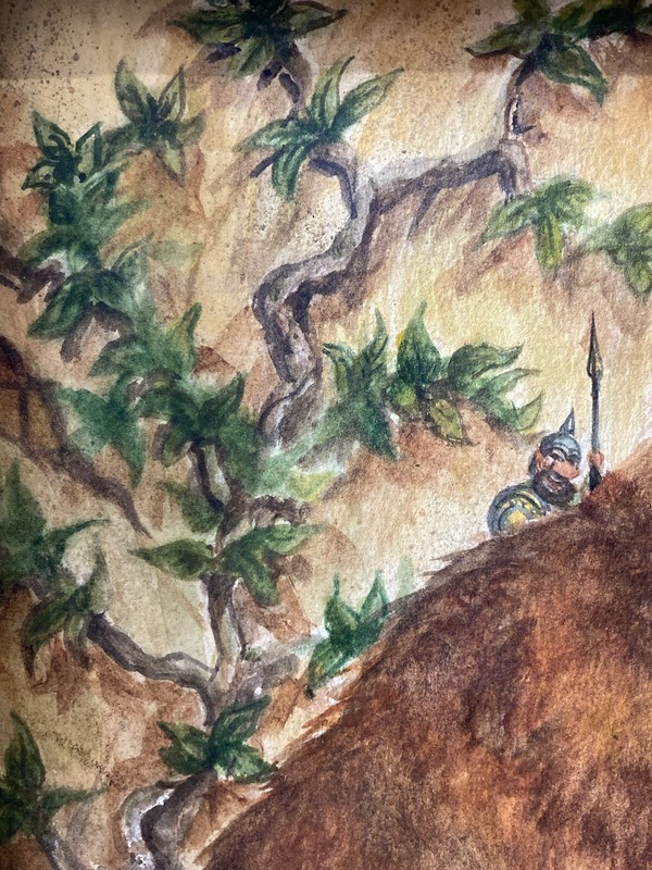 🔥 Vintage Fantasy Dungeons & Dragons Goblin Warrior Cat Painting - KOCICH, 1980 gallery