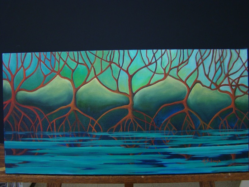 Matlacha Florida Mangrove Painting by Sobanja
