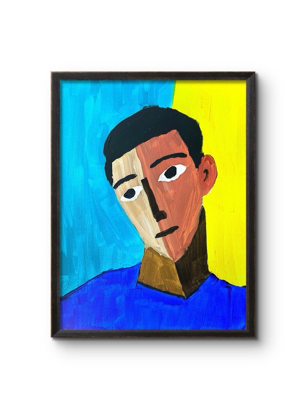 Lost in Thought | Original Abstract Portrait Acrylic Painting on 11×14 Canvas