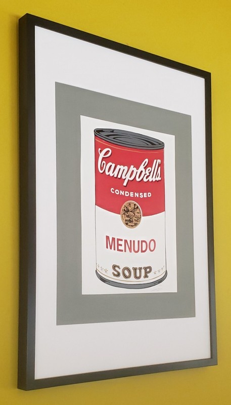 Silkscreen POP ART Mexican flavor Menudo Campbells soup Andy Warhol tribute gallery