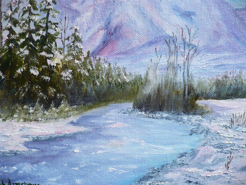 LELAH ARMSTRONG, ALASKA VINTAGE ALASKAN LANDSCAPE MID CENTURY IMPRESSIONIST OIL gallery