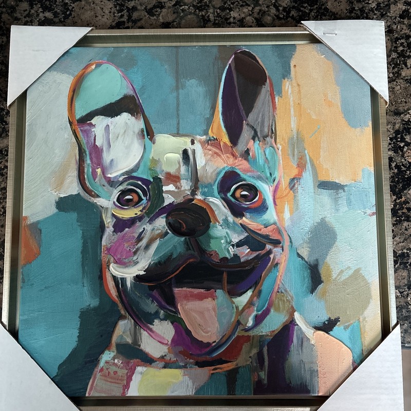 french bulldog oil painting