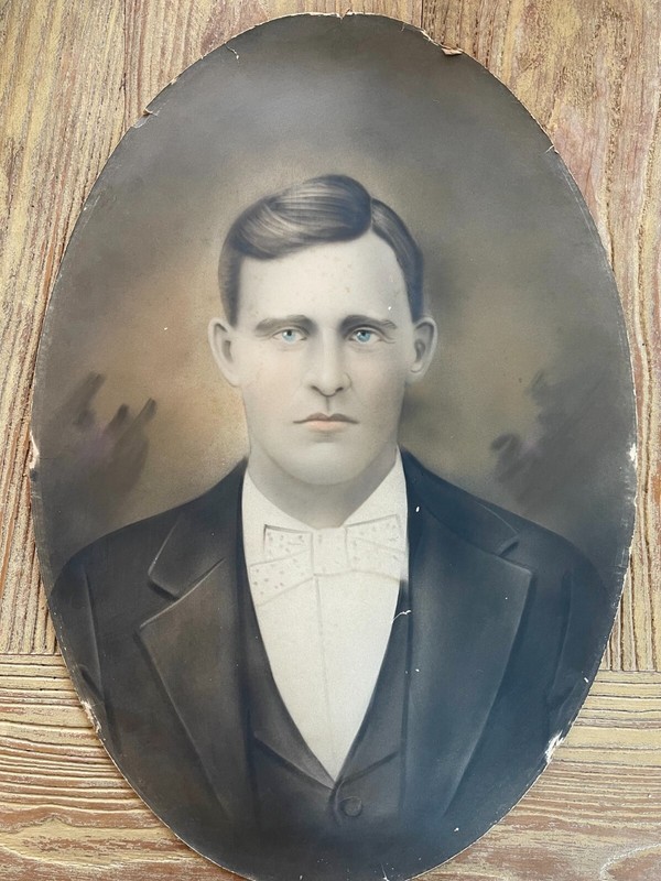 Male Portrait: American School Rare Oval Portrait of an Undertaker 1800s