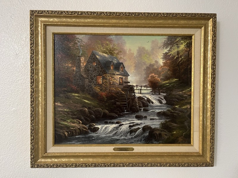 Thomas Kinkaid, Limited Edition Cobblestone Lane V Painting