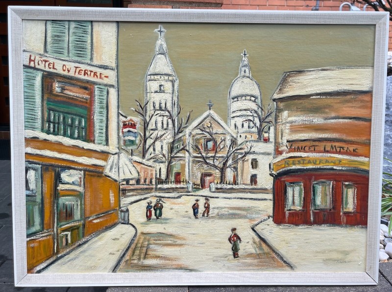 Vintage Street Scene Landscape Oil Painting Modern Art Wall Hanging