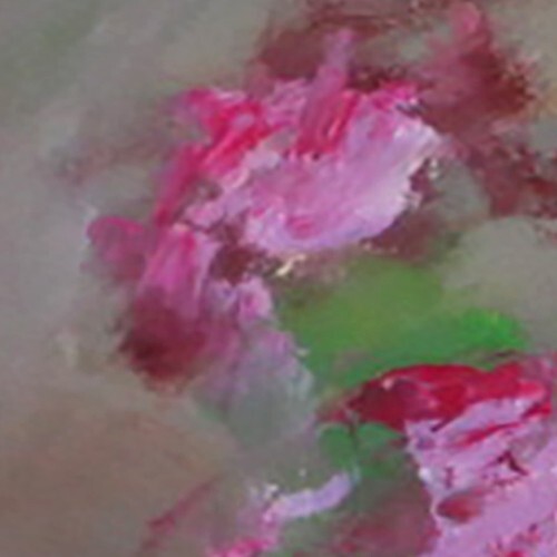 PINK AND RED GERANIUM Flowers Oil painting UKRAINE DEMENKO NATALIA 8X10 gallery