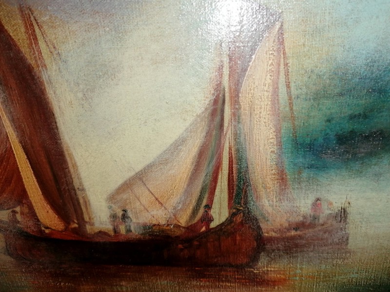 Museum Seascape with Ships illegibly signed/GREAT gallery