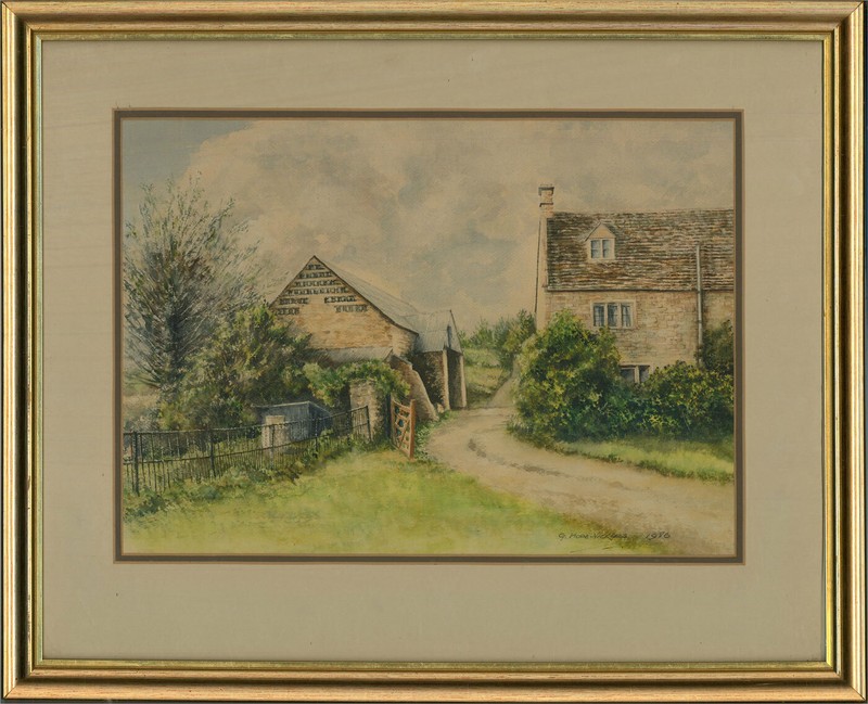 G. Hope-Vickers – 1986 Watercolour, At the Farm