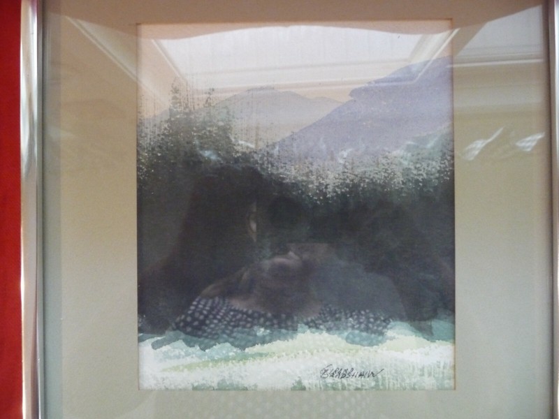 Original Painting Water Color Landscape Forrest Mountains Signed Girard Bradshaw gallery