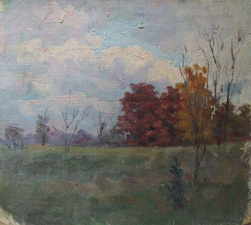 LISTED CHARLES FRANKLIN CHAMBERLAIN ANTIQUE IMPRESSIONIST LANDSCAPE OIL PAINTING