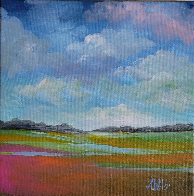 Original acrylic /canvas painting * 8 x 8 inches, signed