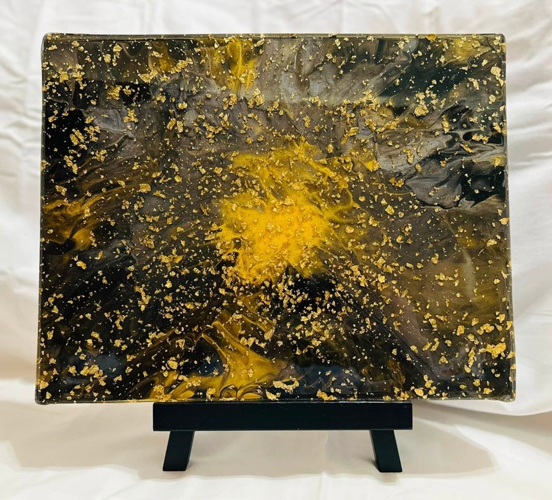 It’s All About Gold 11X14 Acrylic Pour Resin Picture