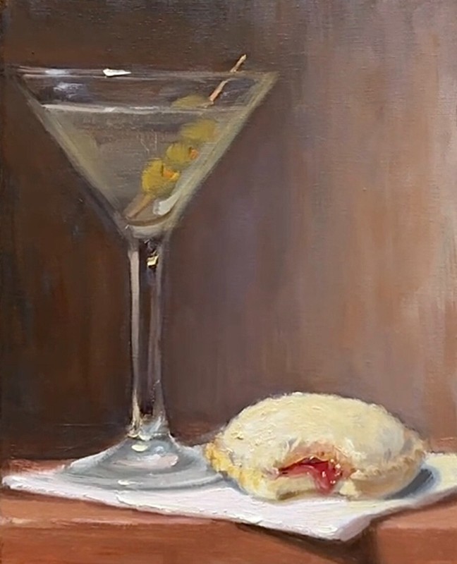 Martini & Uncrustable 18×24 NOAH VERRIER Still life oil painting, Signed print