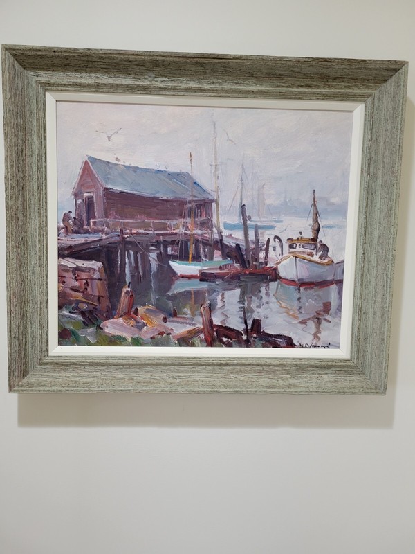 Glocester Artist Emile Gruppe «Gloucester Fog» Gloucesterr, MA Signed 1 Owner