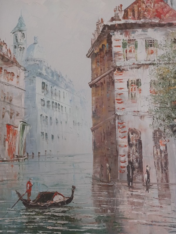 Original CAROLINE BURNETT Painting Venice 17 x 21in OIL ON CANVAS