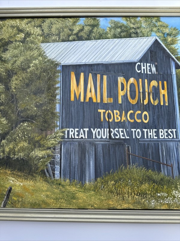 Vintage Farm Country Painting Landscape Mail Pouch Tobacco SIgn Advertising farm gallery