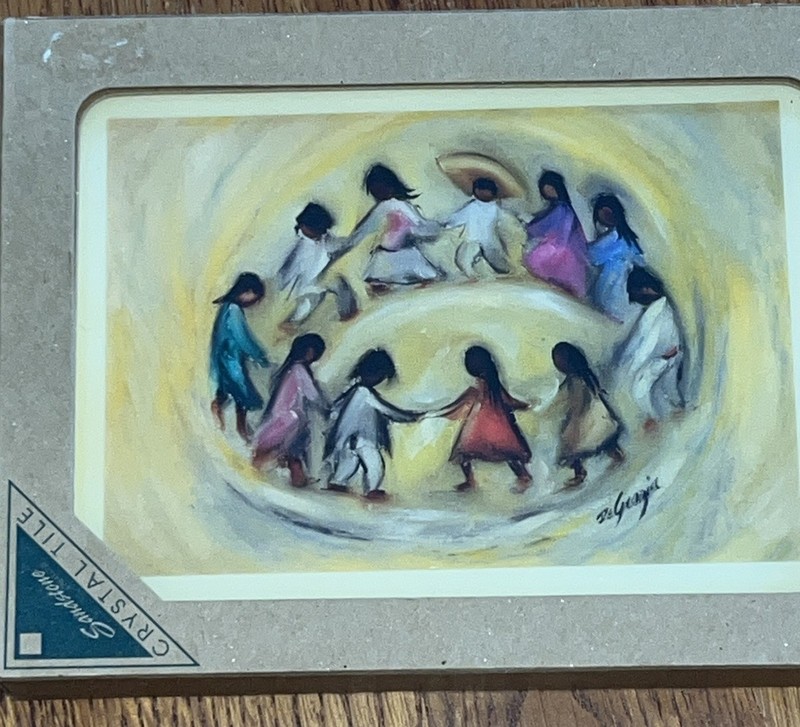 NIB Sandstone Creations Crystal Tile De Grazia “Children Of The World” 6” x 4.5”
