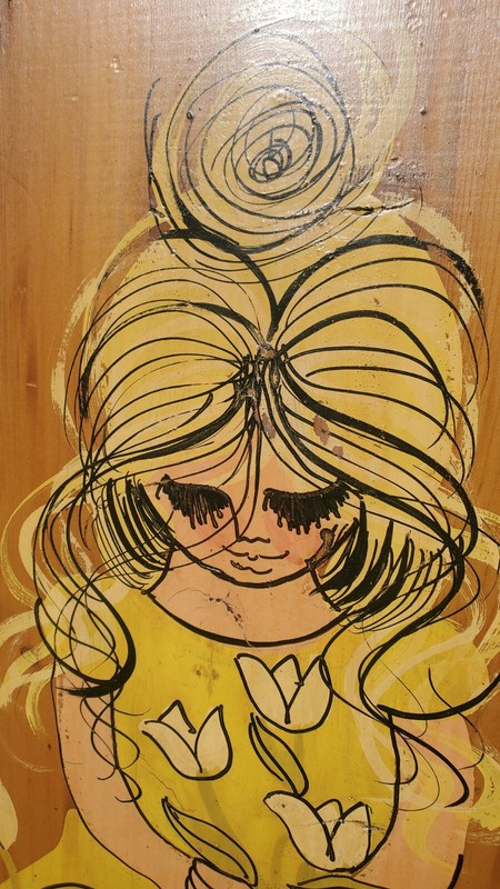 Vintage 1960s Jan McPherson Art Rustic Wood Plank Americana Folk Midcentury MCM gallery